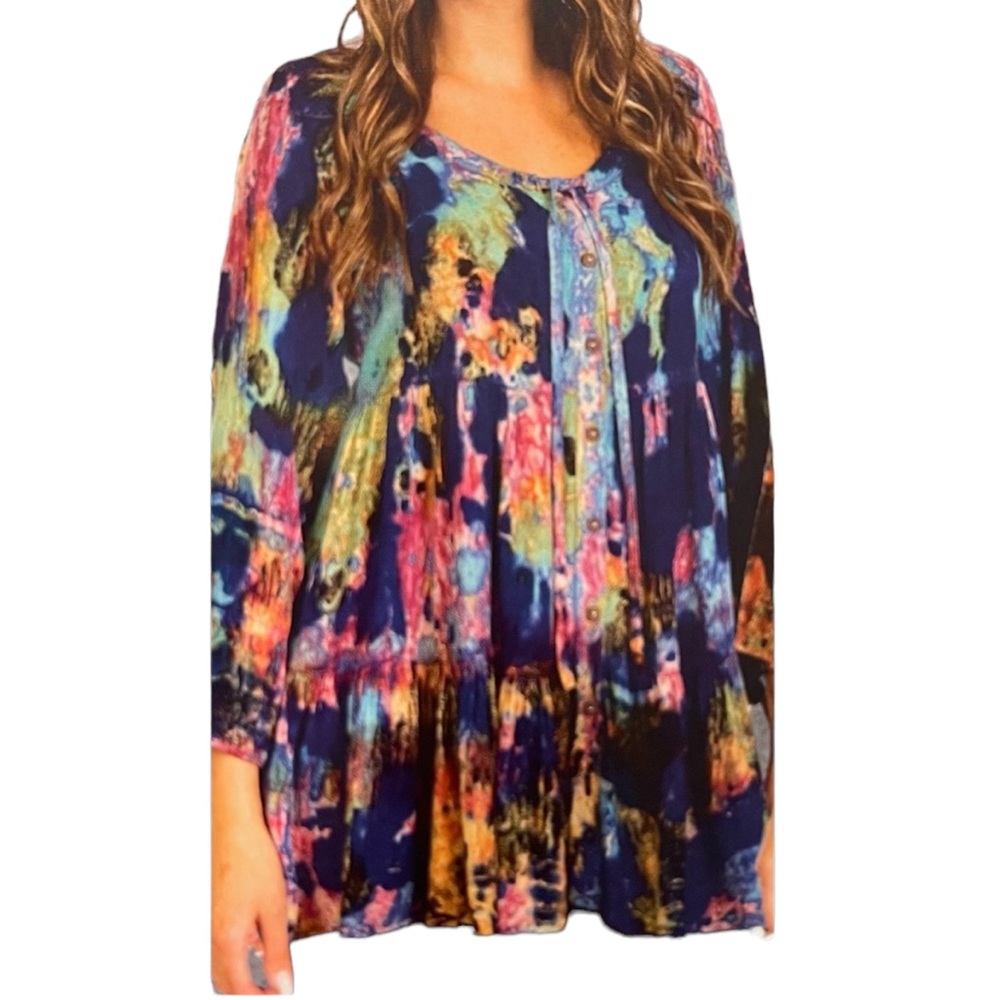 Tye Dye Sacred Threads Blouse.   CL/GR 09.  221968